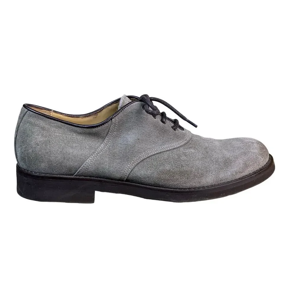 Antonio Maurizi Taupe Suede Derby Shoes Mens Leather Lace Up Size EU 41 US 8